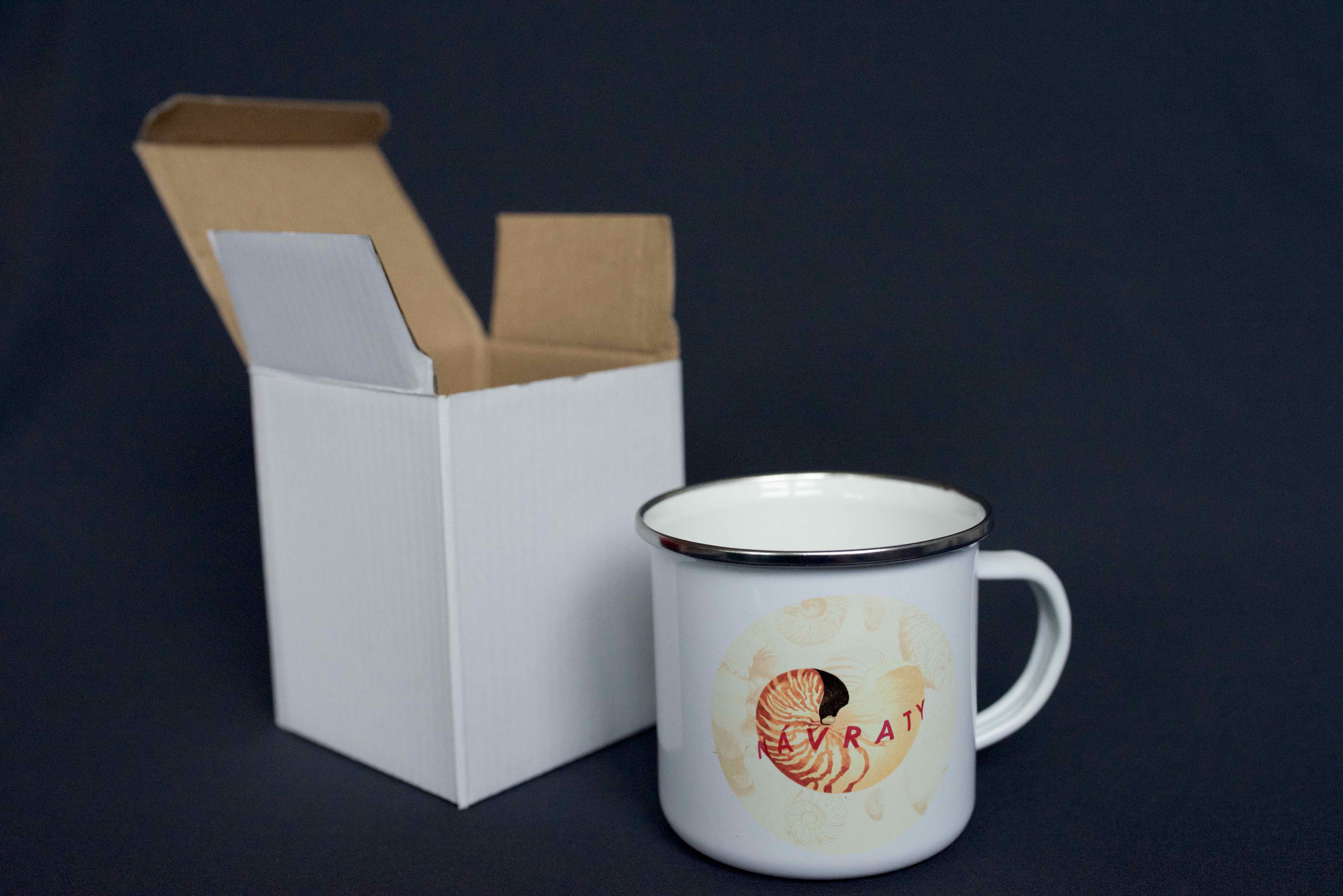 Red sublimation tin mug 360 ml (black rim) | MUGS